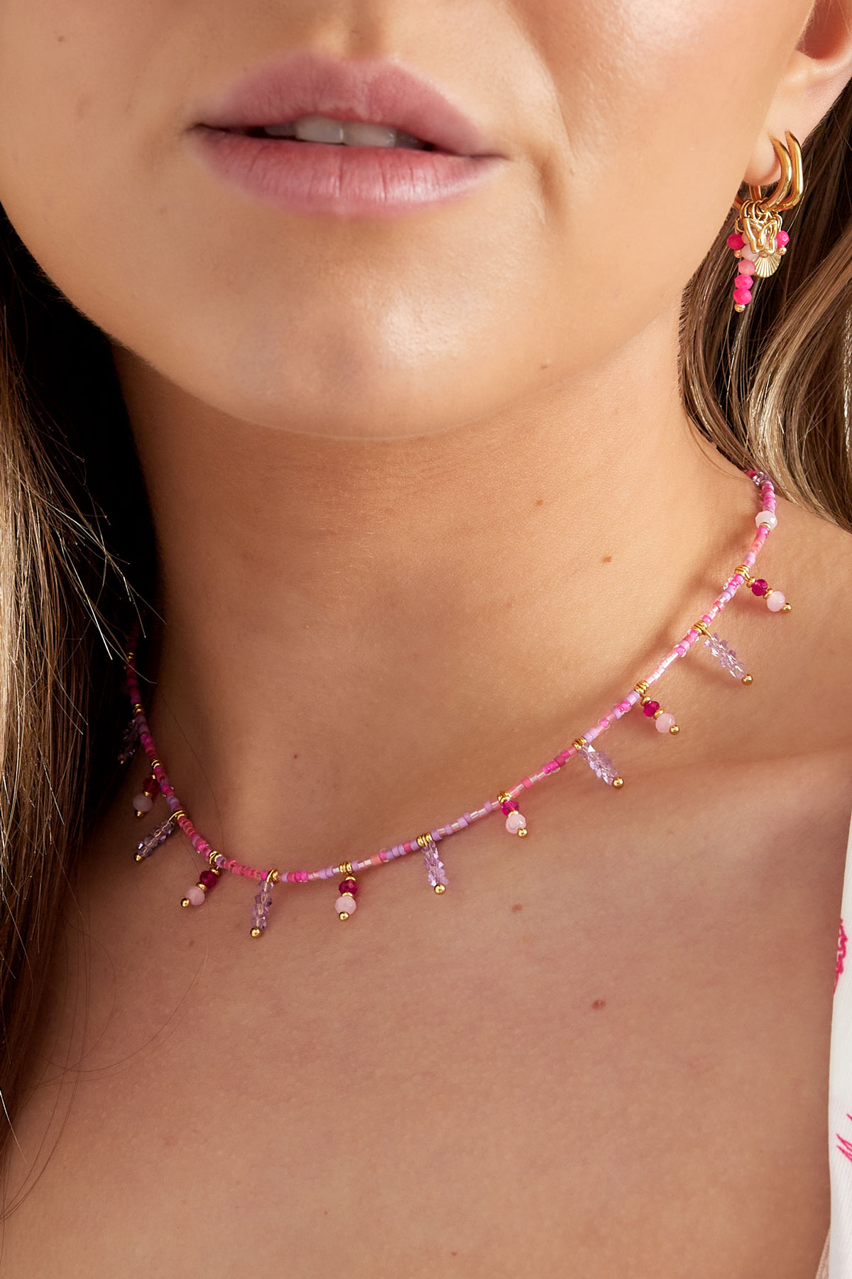 Necklace summer sparkle - pink gold h5 Picture3